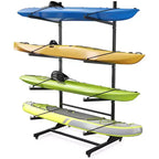 Kayak Storage Rack for 2-6 Kayaks Freestanding Kayak Rack for Outdoor Storage with Movable Wheels,Heavy-Duty Steel Kayak Hanger Holder with Straps