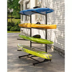 Porta Kayak da 2-6 Kayak, Porta Kayak Autoportante da Esterno con Ruote Mobili, Porta Kayak in Acciaio Resistente con Cinghie