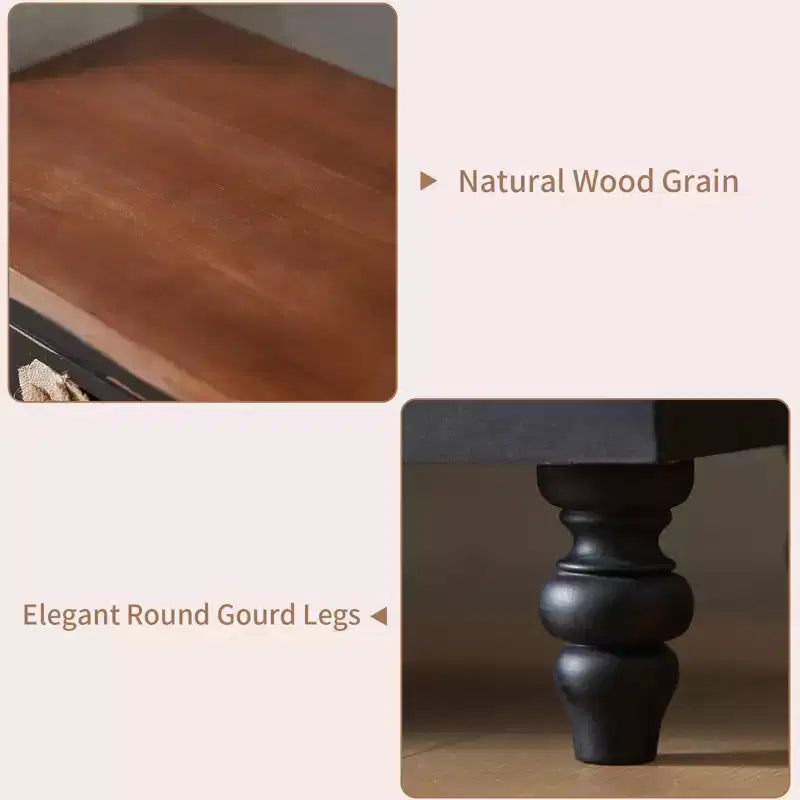 Comodino ModernLuxe con 3 cassetti e pomelli floreali, tavolino laterale da letto o da divano in stile rustico vintage