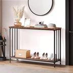 GustoWave – Console étroite de 105 cm, table d'appoint à 2 niveaux en bois pour entrée, salon, couloir, montage facile