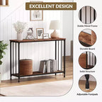 GustoWave – Console étroite de 105 cm, table d'appoint à 2 niveaux en bois pour entrée, salon, couloir, montage facile