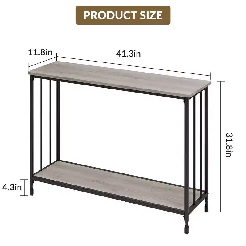 GustoWave – Console étroite de 105 cm, table d'appoint à 2 niveaux en bois pour entrée, salon, couloir, montage facile