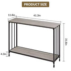 GustoWave – Console étroite de 105 cm, table d'appoint à 2 niveaux en bois pour entrée, salon, couloir, montage facile