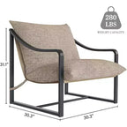 COZONY Poltrona Moderna con Struttura in Metallo, Poltrona Lounge Imbottita con Cuscino in Schiuma per Soggiorno, Camera da Letto