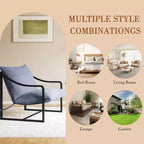 COZONY Poltrona Moderna con Struttura in Metallo, Poltrona Lounge Imbottita con Cuscino in Schiuma per Soggiorno, Camera da Letto