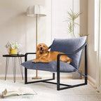 COZONY Poltrona Moderna con Struttura in Metallo, Poltrona Lounge Imbottita con Cuscino in Schiuma per Soggiorno, Camera da Letto