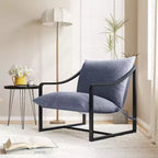 COZONY Poltrona Moderna con Struttura in Metallo, Poltrona Lounge Imbottita con Cuscino in Schiuma per Soggiorno, Camera da Letto