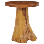 vidaXL Round Coffee Table with Solid Teak Wood and Unique Tree Root Stand - Handcrafted Tabletop, Durable & Versatile Furniture