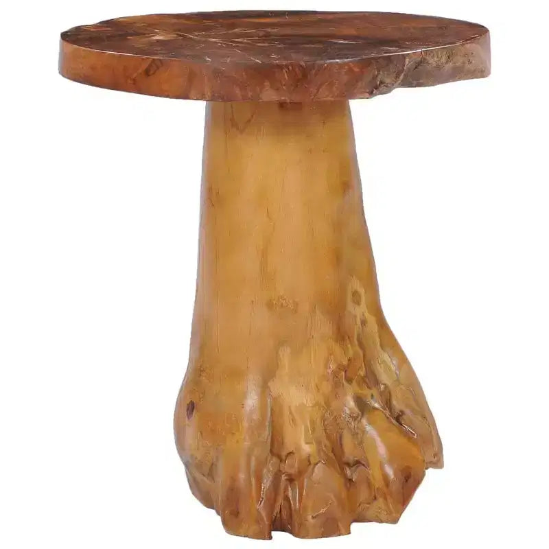 vidaXL Tavolino rotondo con legno massello di teak e base unica a radice d'albero - Piano del tavolo artigianale, mobile resistente e versatile