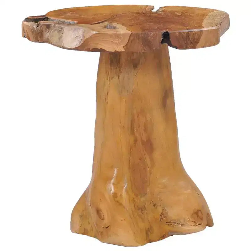 vidaXL Tavolino rotondo con legno massello di teak e base unica a radice d'albero - Piano del tavolo artigianale, mobile resistente e versatile