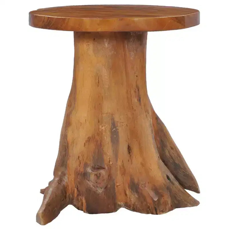 vidaXL Tavolino rotondo con legno massello di teak e base unica a radice d'albero - Piano del tavolo artigianale, mobile resistente e versatile