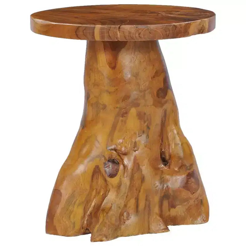 vidaXL Tavolino rotondo con legno massello di teak e base unica a radice d'albero - Piano del tavolo artigianale, mobile resistente e versatile