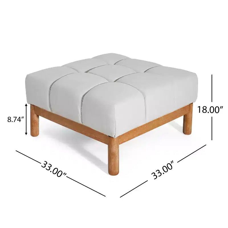 Christopher Knight Home Ottoman moderne rembourré Allen de style Biscuit capitonné de forme carrée