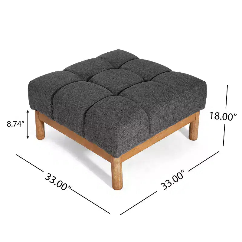 Christopher Knight Home Ottoman moderne rembourré Allen de style Biscuit capitonné de forme carrée