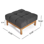 Christopher Knight Home Ottoman moderne rembourré Allen de style Biscuit capitonné de forme carrée