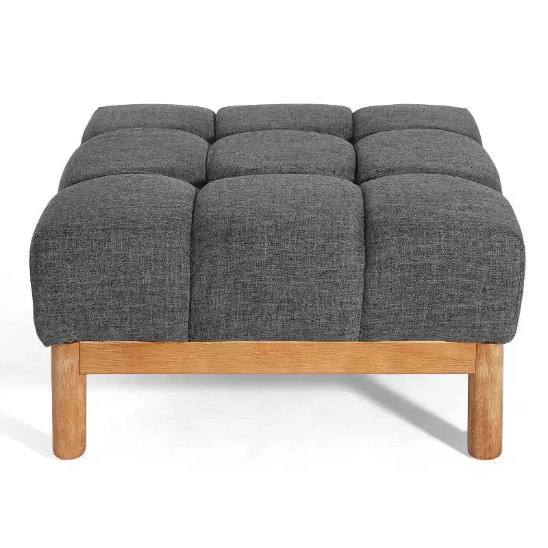 Christopher Knight Home Ottoman moderne rembourré Allen de style Biscuit capitonné de forme carrée