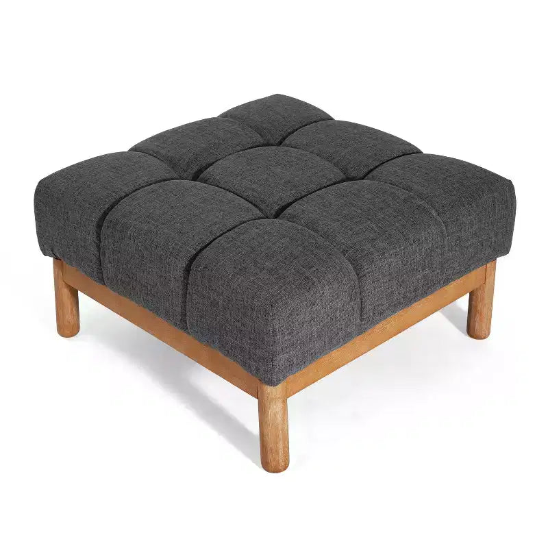 Christopher Knight Home Ottoman moderne rembourré Allen de style Biscuit capitonné de forme carrée