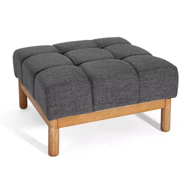 Christopher Knight Home Ottoman moderne rembourré Allen de style Biscuit capitonné de forme carrée