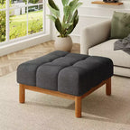 Christopher Knight Home Modern Upholstered Allen Biscuit-style Tufted Ottoman with Square shape