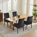 Sedie da pranzo Okak con gambe curve, stile metà secolo, eleganti, trapuntate, per cucina e sala da pranzo, sedia da pranzo con braccioli e seduta imbottita in ciniglia