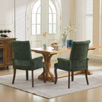 Sedie da pranzo Okak con gambe curve, stile metà secolo, eleganti, trapuntate, per cucina e sala da pranzo, sedia da pranzo con braccioli e seduta imbottita in ciniglia
