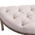 Panchina semicircolare da fondo letto con design trapuntato, panca imbottita per ingresso camera da letto con gambe in legno di gomma