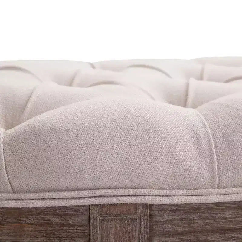 Panchina semicircolare da fondo letto con design trapuntato, panca imbottita per ingresso camera da letto con gambe in legno di gomma