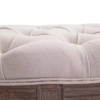Panchina semicircolare da fondo letto con design trapuntato, panca imbottita per ingresso camera da letto con gambe in legno di gomma