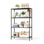 4-Tier Metal Wire Shelving Unit with Adjustable Shelves - Heavy Duty Storage Rack
