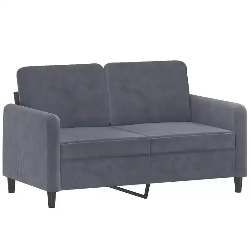 Canapé 2 places gris foncé velours 120 cm