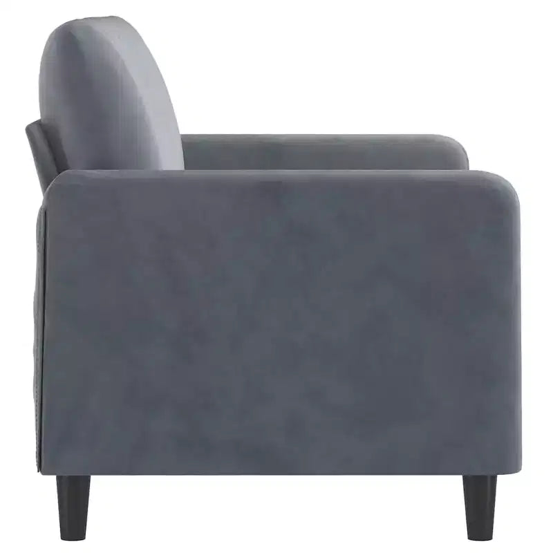 Canapé 2 places gris foncé velours 120 cm