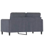 Canapé 2 places gris foncé velours 120 cm