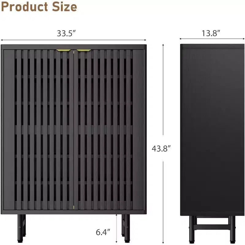 Meuble à chaussures en bois avec portes persiennes, étagère à chaussures étroite et autonome pour entrée et couloir, peut contenir 24 paires de chaussures.
