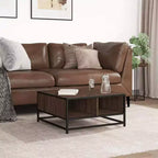 Clihome Storage Coffee Table, Square Modern Table with Spacious Hidden Compartment,Matte Finish