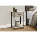 Okak Accent Side Table with Storage Drawers, End Table with Bottom Shelf and Metal Legs, Couch Table for Small Space, Living Room