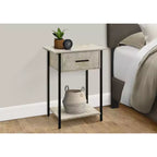 Okak Accent Side Table with Storage Drawers, End Table with Bottom Shelf and Metal Legs, Couch Table for Small Space, Living Room