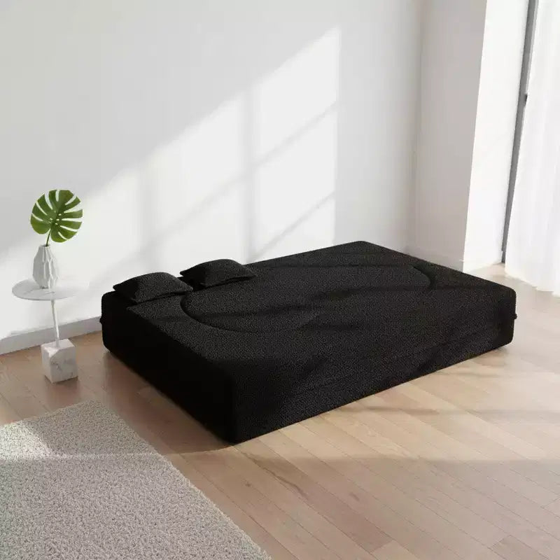 Homy Casa Divano Letto Convertibile Bouclé con Design Curvo e Cuscini Morbidi, per Soggiorno o Spazio Ospiti