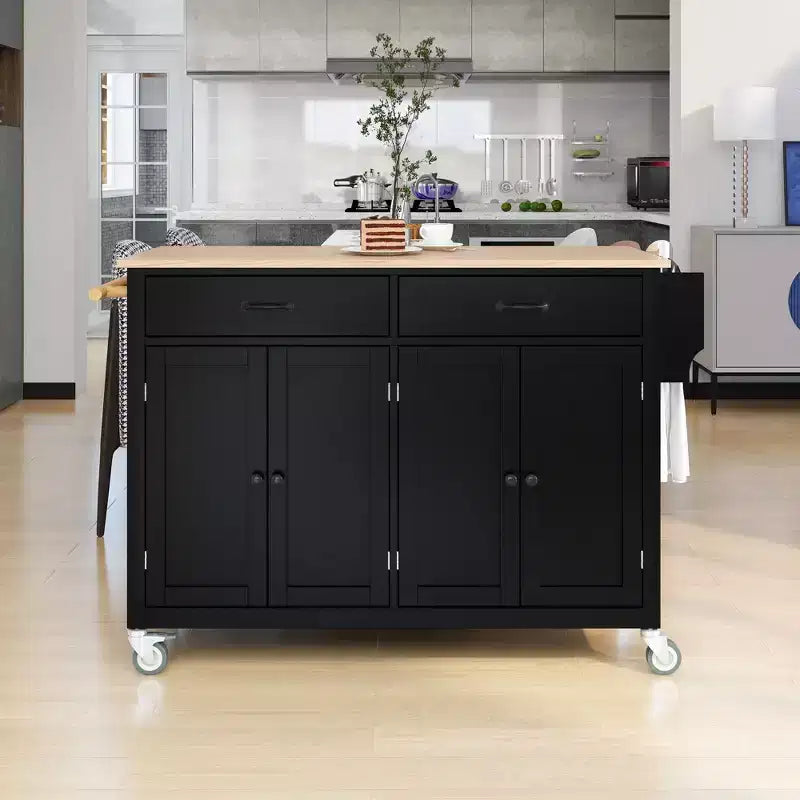 Okak Modrn Kitchen Island with Drop Leaf & Adjustable Shelves,Rolling Kitchen Cart with Wheels & Drawers,Storage Cabinet Folding Dining Table