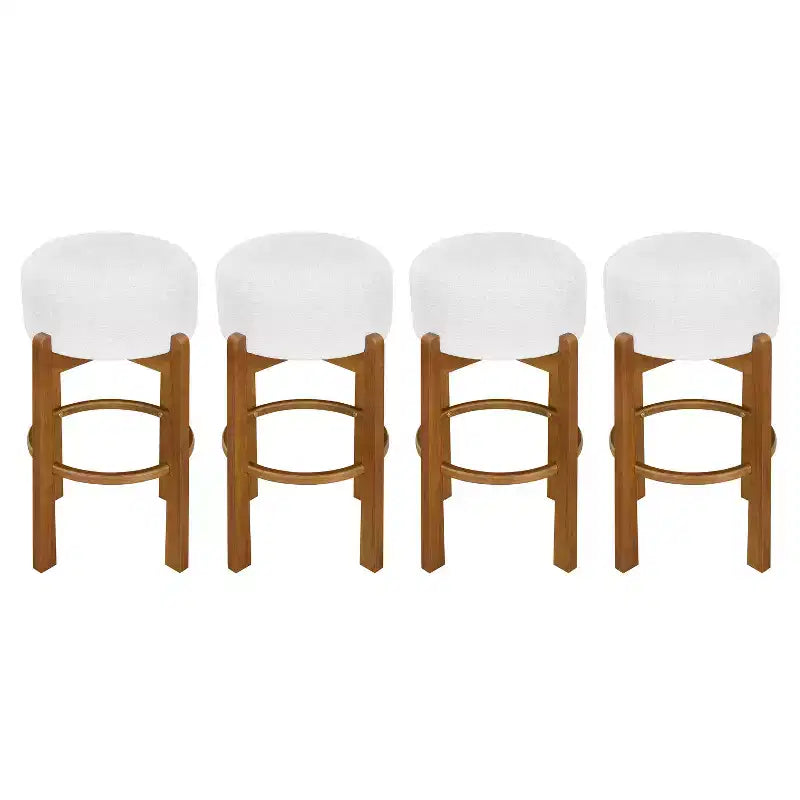 Sgabelli da Bar Rotondi Imbottiti Christopher Knight Home Boylan in Legno di Gomma (Set da 4)