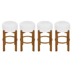 Sgabelli da Bar Rotondi Imbottiti Christopher Knight Home Boylan in Legno di Gomma (Set da 4)