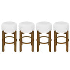 Sgabelli da Bar Rotondi Imbottiti Christopher Knight Home Boylan in Legno di Gomma (Set da 4)