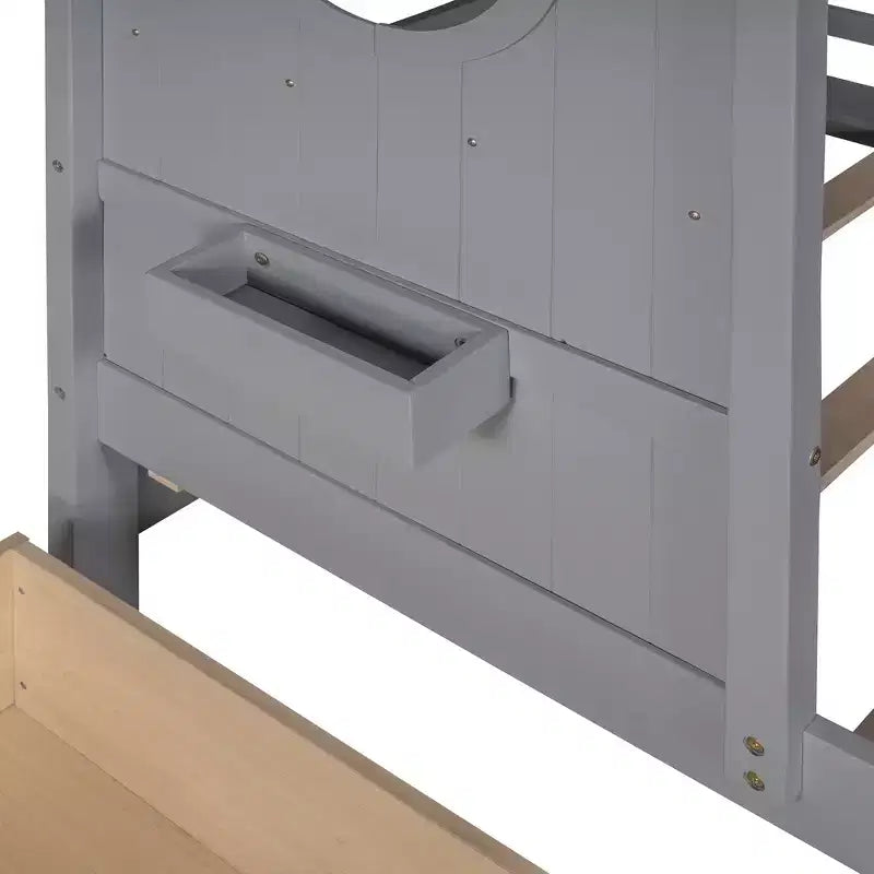 Letto per bambini e letto a casetta Whisen Twin Size, letto a casetta con 2 cassetti, ripiano portaoggetti