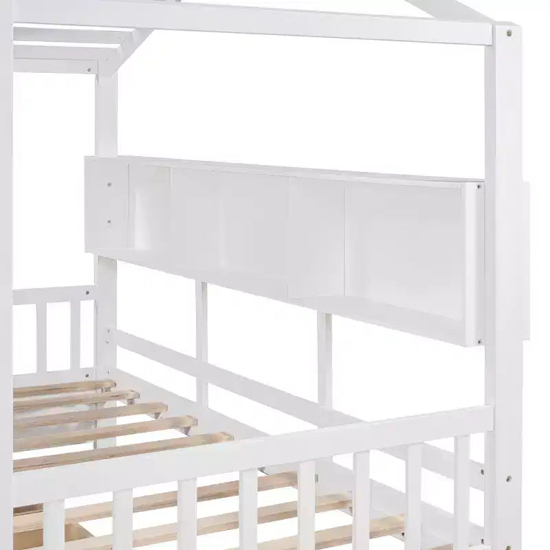 Letto per bambini e letto a casetta Whisen Twin Size, letto a casetta con 2 cassetti, ripiano portaoggetti