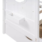 Letto per bambini e letto a casetta Whisen Twin Size, letto a casetta con 2 cassetti, ripiano portaoggetti