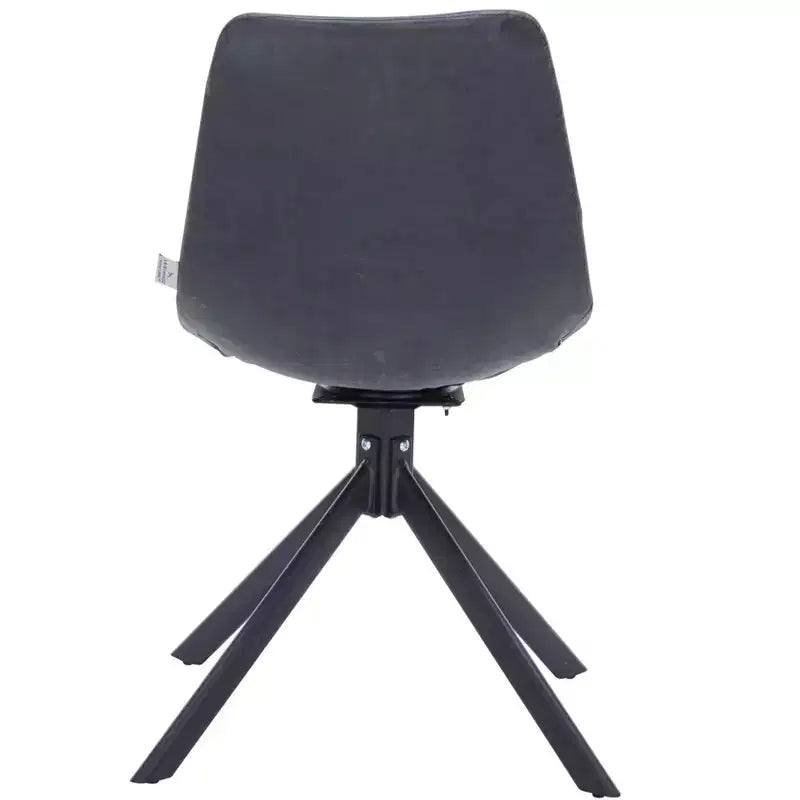 Chaise de salle à manger en cuir LeisureMod avec pivotement à 360 degrés et pieds en fer thermolaqué