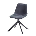 Chaise de salle à manger en cuir LeisureMod avec pivotement à 360 degrés et pieds en fer thermolaqué