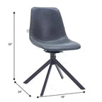 Chaise de salle à manger en cuir LeisureMod avec pivotement à 360 degrés et pieds en fer thermolaqué