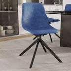 Chaise de salle à manger en cuir LeisureMod avec pivotement à 360 degrés et pieds en fer thermolaqué