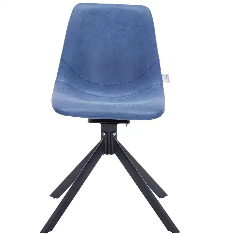 Chaise de salle à manger en cuir LeisureMod avec pivotement à 360 degrés et pieds en fer thermolaqué