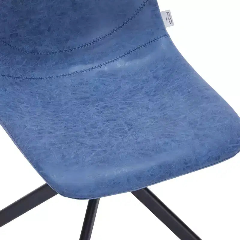 Chaise de salle à manger en cuir LeisureMod avec pivotement à 360 degrés et pieds en fer thermolaqué
